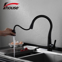 Robinet de cuisine moderne monotrou en acier inoxydable brossé, mitigeur à poignée unique avec douchette extractible en céramique et capteur tactile intégré
