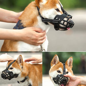 Muselière réfléchissante anti-morsure pour chien Équipement d'entraînement en caoutchouc souple à dégagement rapide Couverture en nylon solide pour la <span class=keywords><strong>protection</strong></span> buccale du chien - Product Image 4