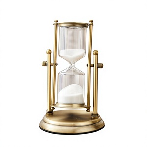 Vintage Handmade Brass Hourglass Sand Timer | Eco-Friendly Glass Sand <b>Clock</b> for Mindful Time Management Home Office Decor Gift - Product Image 1