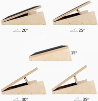 Planche inclinée en bois réglable professionnelle personnalisée pour étirements des mollets avec surface antidérapante