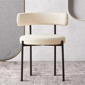 Nordic Style Iron Frame Leisure <strong>Chair</strong> Lint <strong>Velvet</strong> Makeup <strong>Chair</strong> with Backrest for Living Room Restaurant Dining <strong>Chairs</strong> - Product Image 1