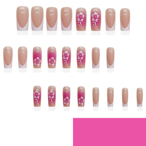 24 <span class=keywords><strong>Uñas</strong></span> Postizas Cortas Cuadradas Francesas con Diseño Floral, <span class=keywords><strong>Uñas</strong></span> Postizas Brillantes <span class=keywords><strong>en</strong></span> Lavanda y <span class=keywords><strong>Blanco</strong></span> para Dedos, Novedad <span class=keywords><strong>en</strong></span> 2025, Gran Venta - Product Image 2