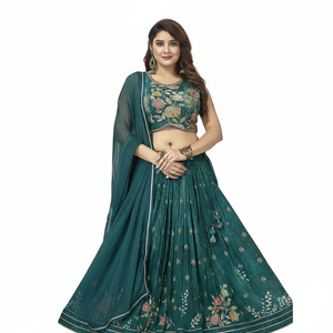 Último diseñador Heavy Pure Chinon Sequence Work Lehenga Choli por Fab Zone - Product Image 1