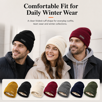 Bonnet côtelé doublé satin, style décontracté, en coton, pour l'hiver, protection des cheveux, anti-frisottis, pour cheveux bouclés naturels, bonnet de nuit doux en tricot