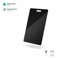 Traceur de taille carte de crédit étanche IP68, double système de localisation, compatible Find My, avec recharge sans fil, pour portefeuille et passeport