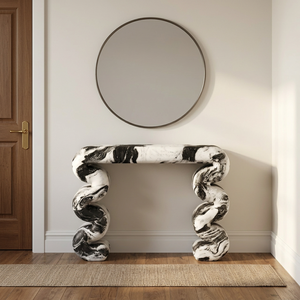 Hayat Group Modern <b>Marble</b> Panda <b>Console</b> <b>Table</b> for Living Room & Dining - Product Image 2
