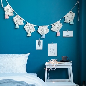 Decoración Navideña de <span class=keywords><strong>Pared</strong></span> con Cuerda, <span class=keywords><strong>Tapiz</strong></span> Tejido a Mano de Estilo <span class=keywords><strong>Boho</strong></span> para Bodas, Sala de Estar y Dormitorio - Product Image 5