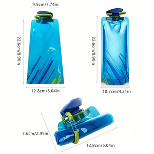 Bouteille de sport réutilisable <span class=keywords><strong>ultra</strong></span>-légère de 700ml pour la randonnée et le camping Sac à eau pliable et doux pour un transport et une hydratation faciles - Product Image 2