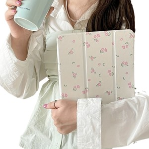 Étui de protection pour iPad 11 pouces, nouveau modèle 2022, rose miroir, petit motif floral, pliable en trois parties, Air4/Air5, simple, en TPU, PU, PC, cuir, avec fonction veille - Product Image 5