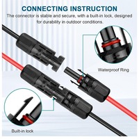Connecteur de câble MC4, attache pour câble PV, 4/6 mm² 10/12 AWG, raccord de quincaillerie pour rallonge de panneau solaire, accessoire pour câble solaire DC