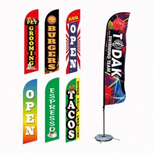 Oferta Especial: Banderas de Pluma Portátiles Abiertas, Banderas de Playa con Diseño de Cuchillo, Banderas Altas - Product Image 1