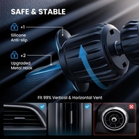 Support de chargeur magnétique pour voiture Qi2.2 25W avec alignement précis, protection contre les surtensions et les surintensités, chargeur sans fil pour voiture Qi2.2