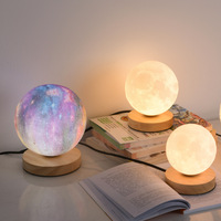 Nouveau Style PLA impression 3D lune planète lumière G9 ampoule décor à la maison lumières LED prise 6 "lune décoration Led lampe de Table