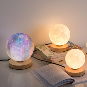 New Style PLA 3D Print Moon Planet Light G9 Bulb Home Decor Led Lights Plug 6" Moon Decoration Led Table <strong>Lamp</strong> - Product Image 2