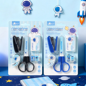 Miax Spaceman Stationery Set Mini Stapler Scissors For Kids School Use - Product Image 1
