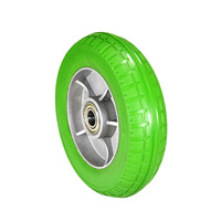 Roue pivotante en caoutchouc vert à haute élasticité, à double roulement à billes silencieux, à noyau en aluminium robuste, produit d'usine source 8X2