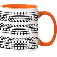 Mug à café en céramique et porcelaine de 350 ml (11 oz) au design classique, personnalisable, blanc, vierge, pour sublimation, retour à l'école