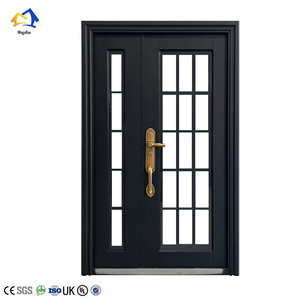 Hochwertige anpassbare moderne Design Doppel außen Stahl Sicherheits türen für Home <span class=keywords><strong>Villa</strong></span> Eisentor Design Glas Eingangstür - Product Image 1