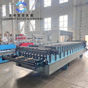 Anti-corrosion FRP Double-layer Roof <b>Tile</b> Production Equipment Full-automatic Double-layer Roll Forming Machine - Product Image 2