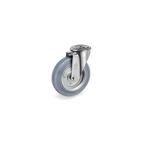 TELLURE ROTA - 237904 Ruedas de goma sin marcas, discos de acero prensado, soporte giratorio con agujero de perno tipo NL-ancho de rueda 37,5 M - Product Image 1