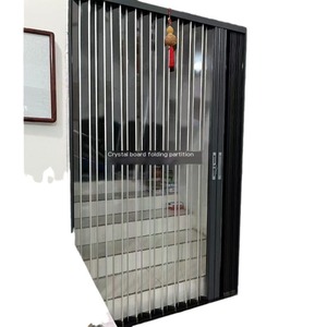 Crystal Board <b>Folding</b> Partition Door Single Glass Indoor Kitchen Bathroom Minimalist Design - Product Image 1