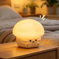 Lampe de nuit LED intelligente en silicone à trois vitesses, mignonne, à commande vocale, pour la protection des yeux et l'ambiance de sommeil dans les chambres