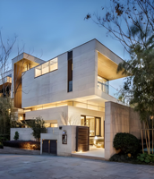 Immeuble d'appartements préfabriqués de luxe à 5 étages et villas, structure en acier moderne avec haute résistance au vent