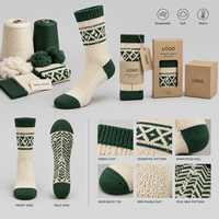 Chaussettes de randonnée en laine et nylon tricotées, chaussettes thermiques en laine, chaussettes personnalisées, tricotage spécifique aux fibres, respirantes