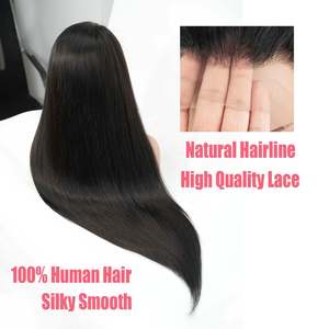 Perruques Lace Front 13x4 en Cheveux Humains Naturels à 100% avec Ligne de Cheveux Naturelle pour Femmes Noires, 30 Pouces de Long, Cheveux Brésiliens Remy Lisses - Product Image 2