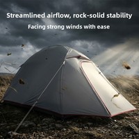 Tente de trekking double couche pour une personne, légère, portable, imperméable, coupe-vent, en tissu Oxford 210D, avec structure en alliage d'aluminium, pour le camping