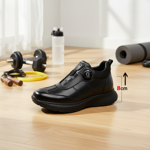 <span class=keywords><strong>Scarpe</strong></span> da uomo Dropshipping invisibili da 3 pollici in vera pelle nera con ascensore a punta tonda - Product Image 5