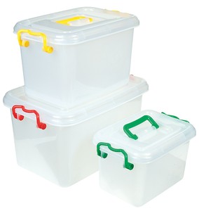 Wholesale plastic bin transparent big storage box for car /clothes /toy