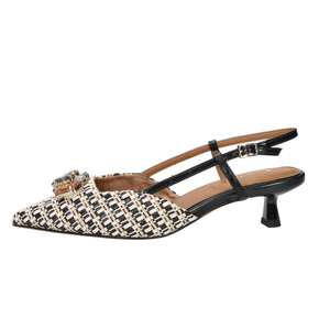 Tamaris Donna Slingback 1-29512-46 Beige/Nero 4 Cm Heel Size 40 <b>Pumps</b> - Product Image 1