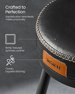 <span class=keywords><strong>VASAGLE</strong></span> Chaises de bar de cuisine modernes rembourrées à cadre en métal Tabourets de bar pivotants à 360 ° Lot de 2 tabourets avec dossier pour table de bar - Product Image 4