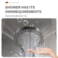 Ensemble de douche mural multifonctionnel à cascade de grande taille pour la maison allemande, pressurisé, jet de pluie doux, cuivre céramique pour villas