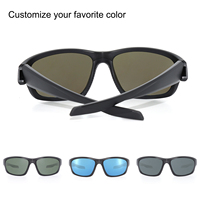 Lunettes de soleil légères à monture rectangulaire UV400 TAC PC pour la pêche, la randonnée, la conduite, noires et grises, avec logo personnalisé, verres en verre pour hommes