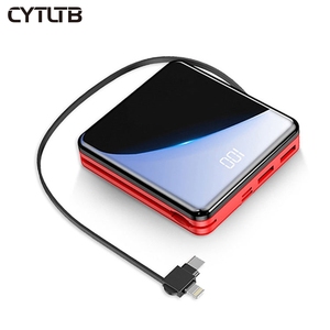CYTLTB fábrica de banco de potencia personalizado <span class=keywords><strong>del</strong></span> teléfono de la marca de Bnak estación de carga con logotipo mini batería construido <span class=keywords><strong>en</strong></span> Cable de Banco de la energía - Product Image 1