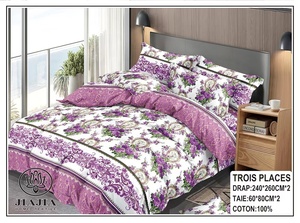 热销超细纤维织物花卉图案一次性床单套装2件套和3件套，带两个枕套 - Product Image 6