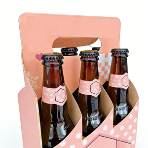 Confezione Regalo per Tifosi di Calcio 2026, Scatola Ecologica in Carta Kraft per <span class=keywords><strong>4</strong></span> Birre con Logo Personalizzato in Rilievo e Manico in Lamina Dorata - Product Image 2