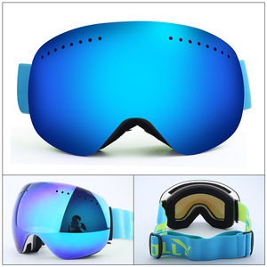 <b>Ski</b> Goggles Magnetic Interchangeable Lens PC Material Full Frame Blue Mirror Anti Fog All Season Outdoor Sports - Product Image 1