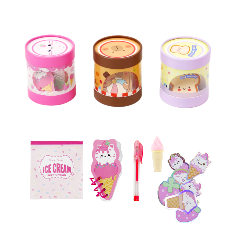 Kawaii Stationery Set with Strawberry Lemon