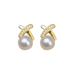 Boucles d'oreilles fines en argent Wenchi S925 pour femme, incrustées de perles de 10 à 12 mm, 1080, personnalisables, accessoires de bijoux DIY, plateau vide - Product Image 5
