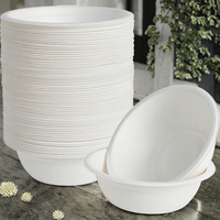 Bol en plastique jetable de 6 oz en forme de bagasse au micro-ondes 100% vaisselle biodégradable personnalisable à usage unique pour les fêtes