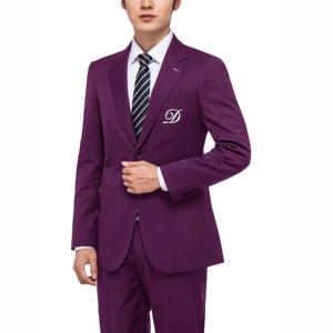 Traje de Negocios Moderno <span class=keywords><strong>para</strong></span> Hombre, Azul Rey, Solapa de Muesca, Cierre de un Botón, Tela TR, Traje de Novio - Product Image 2