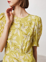 Robe en soie 100% pour femmes, robe en soie jaune, robe en soie moins chère