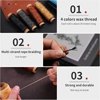 Kit de couture en cuir, aiguilles à aiguiller, fil ciré, réparation de tapisserie, outils de couture robustes, couture à la main, pratique, bricolage