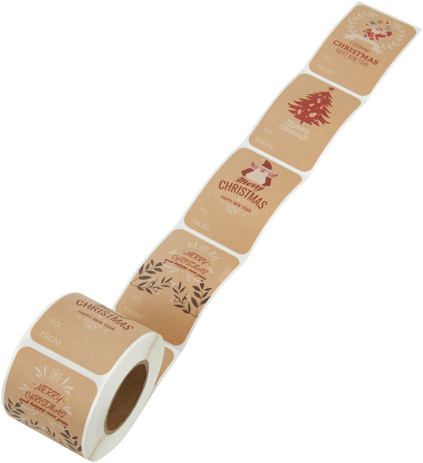 Tengen Beautiful Pattern Design High Quality Kraft Paper Material Kraft Gift Label Gift Stickers 2 x 3 Inch 200 Total