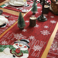 Chemin de table en acrylique perlé, décoration de bonhomme de neige de noël, chemin de décoration de table de noël