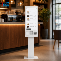 Borne de commande interactive verticale 32 pouces avec écran tactile, borne de paiement sur pied pour café-restaurant rapide