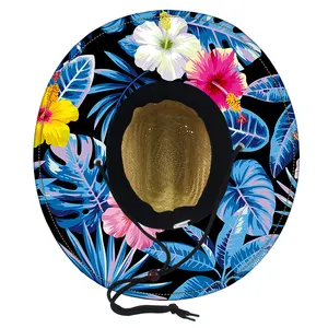 Chapéu de palha salva-vidas de verão com estampa personalizada para chapéus de praia América Sombrero, chapéu salva-vidas de surf com logotipo, chapéu de palha